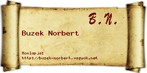 Buzek Norbert névjegykártya